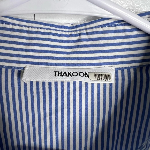 Thakoon- 100% cotton Blue Striped Tie Dress Size 10 - Picture 4 of 10